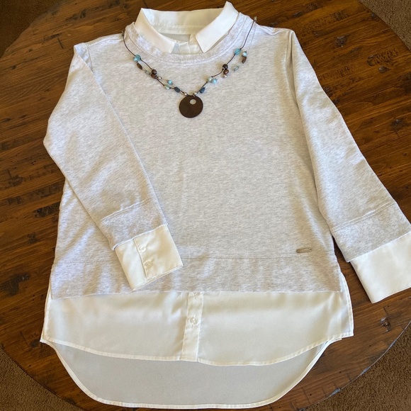 Calvin Klein Sweatshirt with Chiffon Accent, Small - Picture 6 of 7